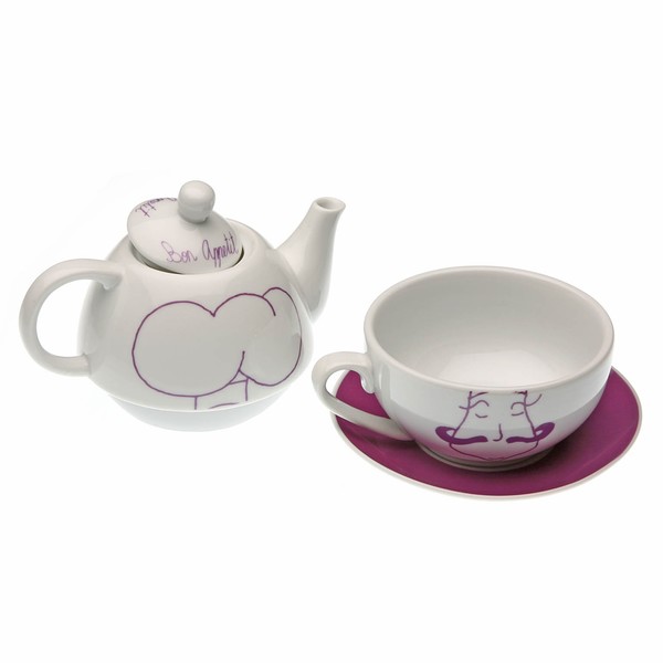 Toy Tea Set Individual Purple (15 x 14 x 17 cm) - toy