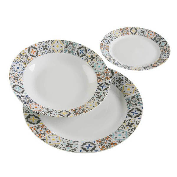 Dinnerware Set Alfama Zuleiq Porcelain (18 pcs) - dinnerware