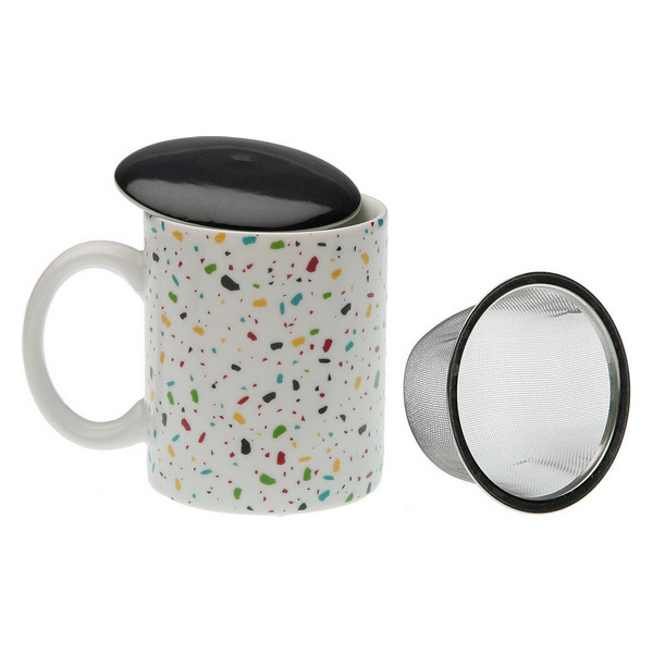 Cup with Tea Filter Vivid Terrazzo Porcelain - cup