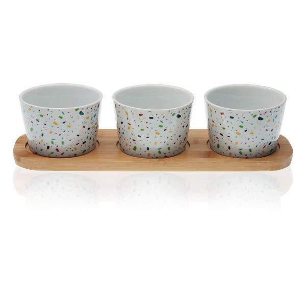 Set of bowls Bamboo Porcelain (6,2 cm) (4 pcs) - set