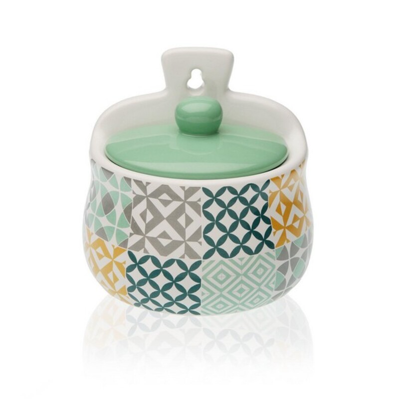 Salt Shaker with Lid Aqua Karlsen Ceramic (8,1 x 12,2 x 12,3 cm) - salt