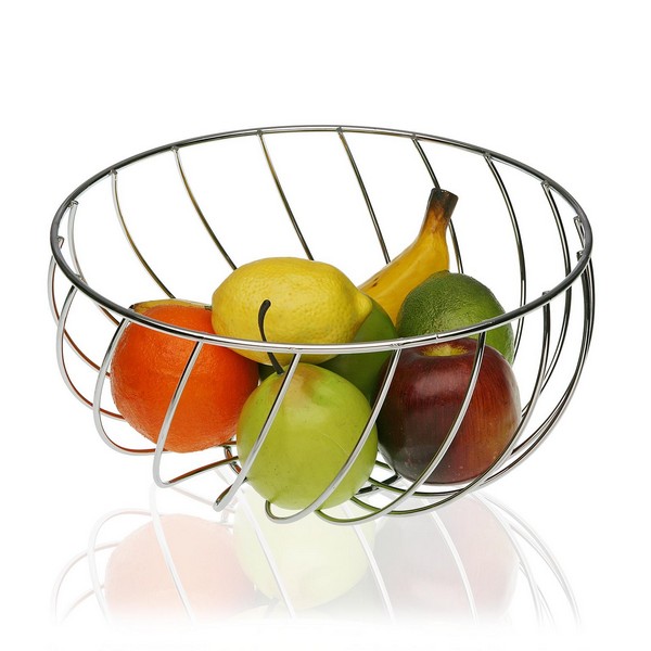 Fruit Bowl Metal Chromed (28 x 14 x 28 cm) - fruit