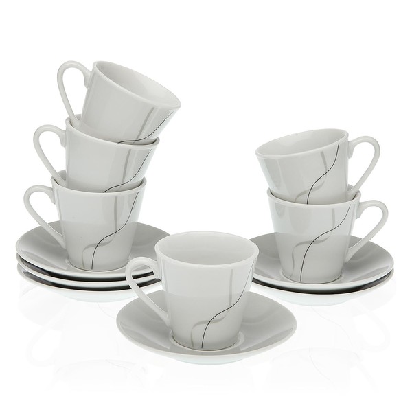 Set of 6 Cups with Plate Lacy - set