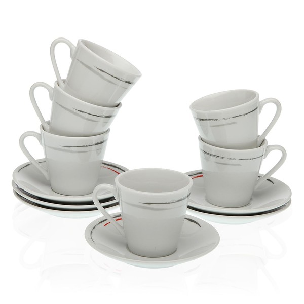 Set of 6 Cups with Plate Briss - set