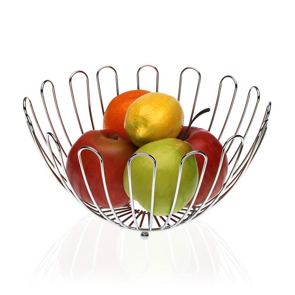 Fruit Bowl Metal Chromed (26 x 14 x 26 cm) - fruit