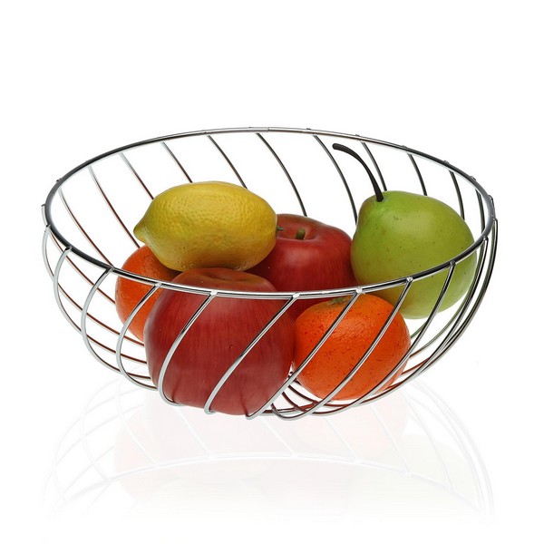 Fruit Bowl Metal Chromed (26 x 12 x 26 cm) - fruit