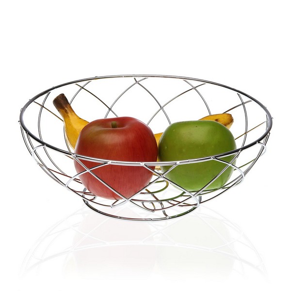 Fruit Bowl Metal Chromed (26 x 9,5 x 26 cm)