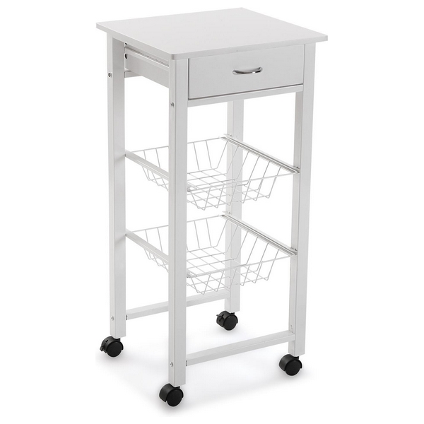 Kitchen Trolley Metal MDF Wood (36 x 81 x 39 cm) - kitchen