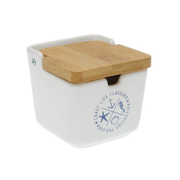 Sugar Bowl Nautical With lid Bamboo Ceramic (11,2 x 10,3 x 11,2 cm) - sugar