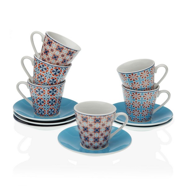 Set of Mugs with Saucers Zanna Coffee Porcelain (6 pcs) - set