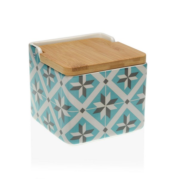 Salt Shaker with Lid Bamboo Mosaic Stars Ceramic (8,1 x 12,2 x 12,3 cm) - salt