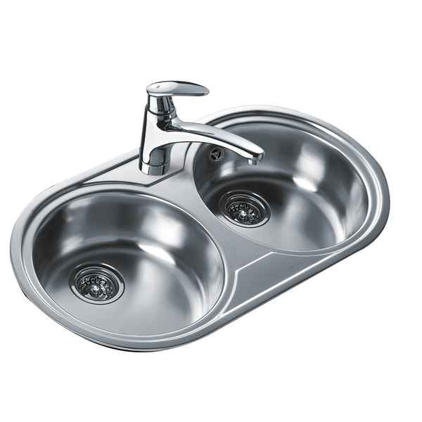 Sink with Two Basins Teka DR 80 2C (360 x 395 mm, 16 cm, 8,89 cm (3.5