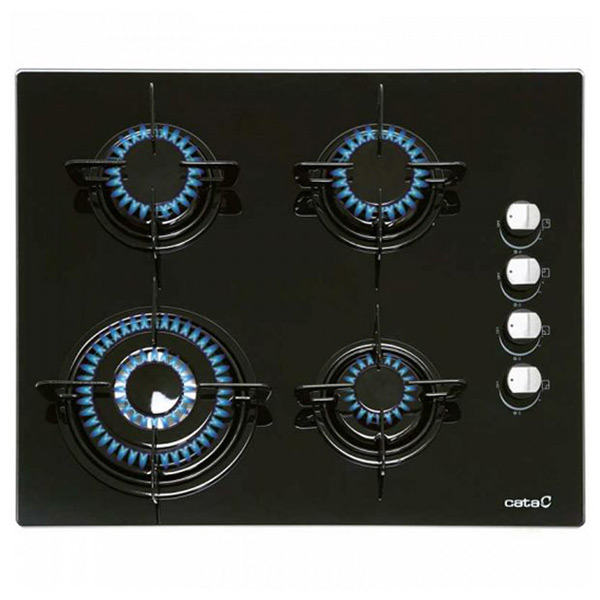 Gas Hob Cata CI631BK 60 cm 60 cm Black Crystal (4 Stoves) - gas