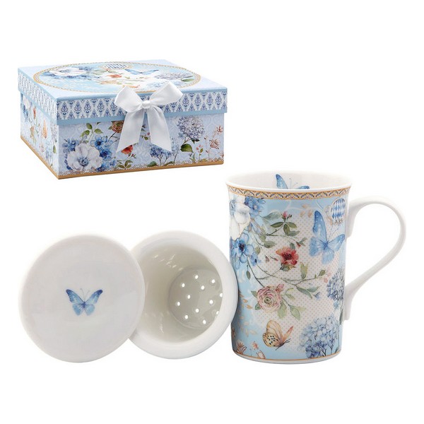 Cup with Tea Filter 116229 Butterfly Blue - cup