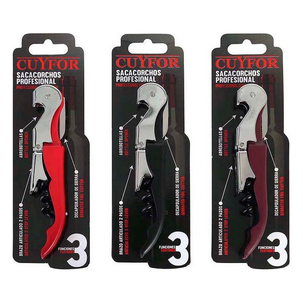 Corkscrew with foil cutter and bottle opener Cuyfor (12,5 x 2,5 cm) - corkscrew