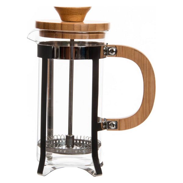 Cafetière with Plunger DKD Home Decor Bamboo Stainless steel (350 ml) - cafetiere