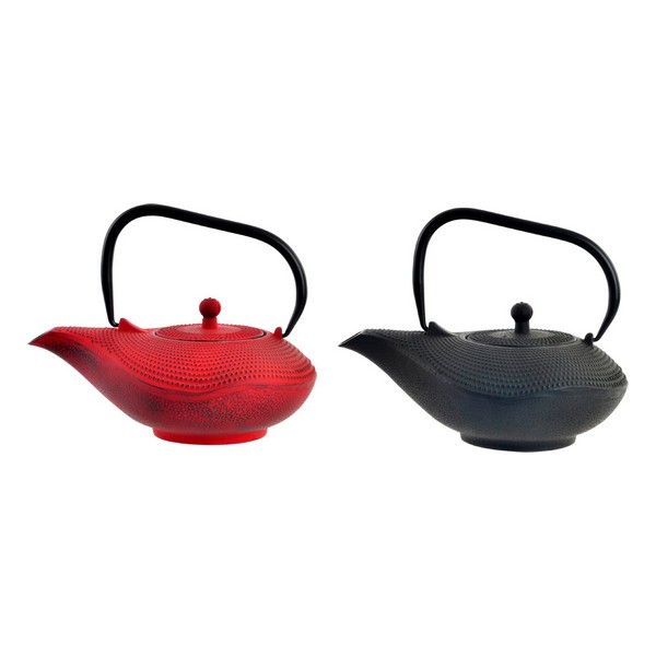 Teapot DKD Home Decor Oriental Cast iron (1 L) (2 pcs) - teapot