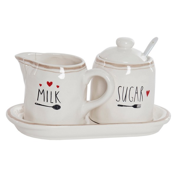 Sugar Bowl DKD Home Decor Milk jug Traditional (3 pcs) - sugar