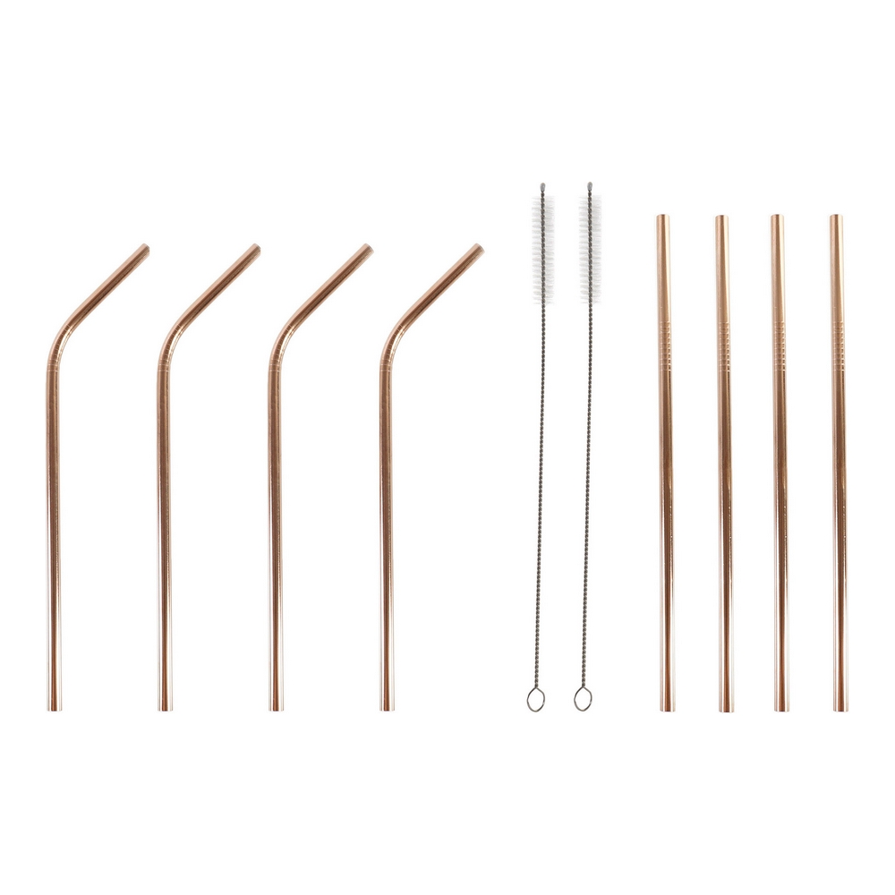 Reusable Drinking Straw DKD Home Decor Stainless steel Nylon (10 pcs) - reusable