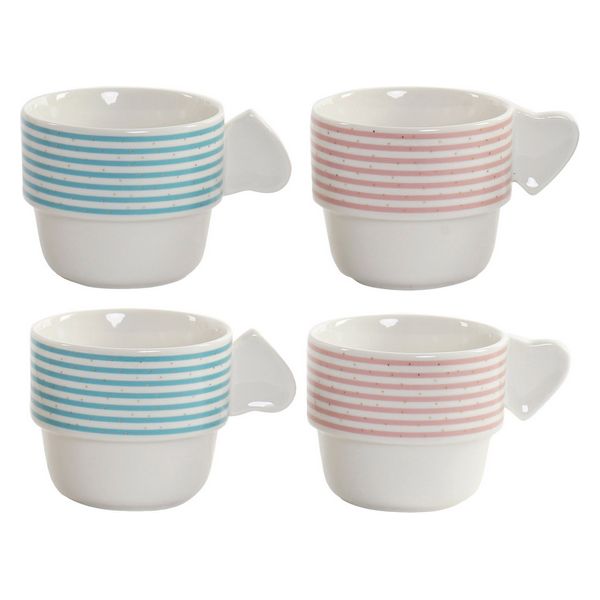 Piece Coffee Cup Set DKD Home Decor Stripes (200 ml) (4 pcs) - piece