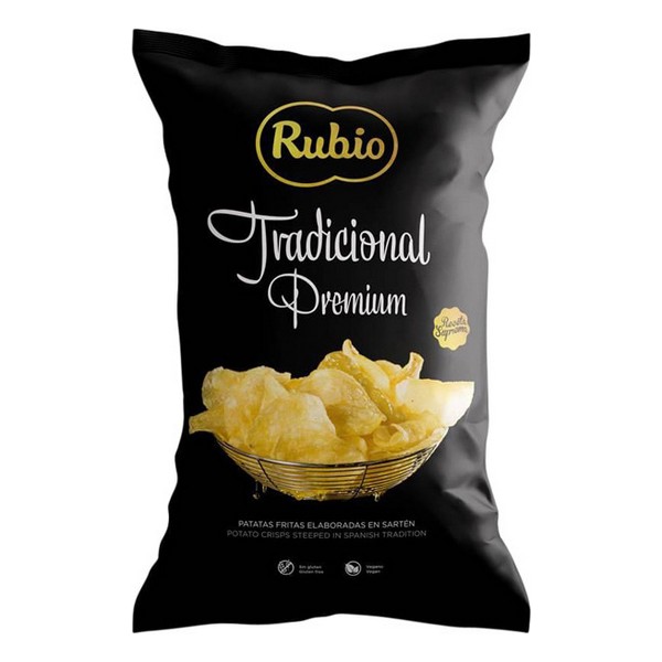 Premium Tradicional patatas fritas elaboradas en sartén Sin Gluten bolsa 130 g - 8424842201111