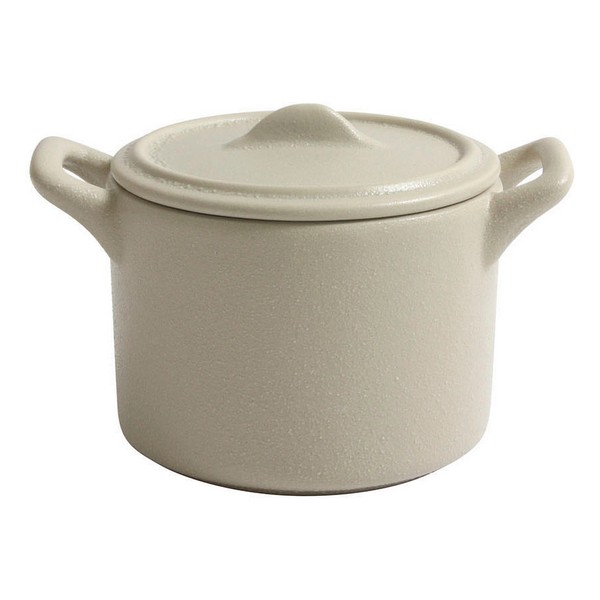 Casserole with Lid Stoneware Porcelain Beige (13 x 9 x 7 cm) - casserole