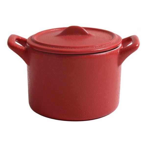 Casserole with Lid Stoneware Porcelain Red (13 x 9 x 7 cm) - casserole