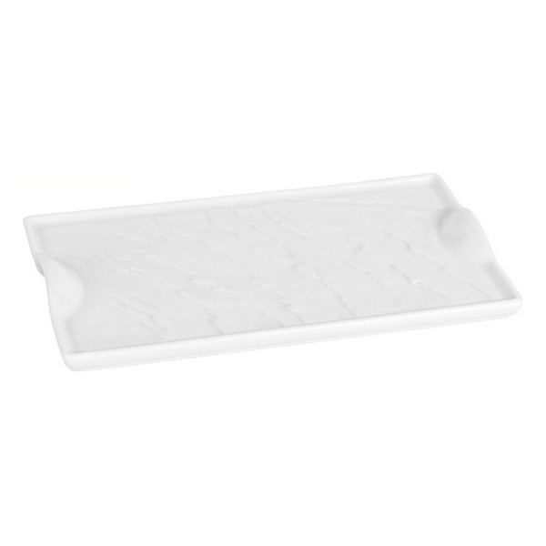 Tray Casual Porcelain White (20 x 12 x 2 cm) - tray