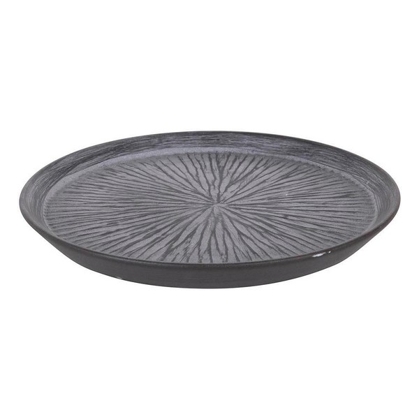 Flat plate Stoneware Lotus Porcelain Black (ø 26 x 2,5 cm) - flat