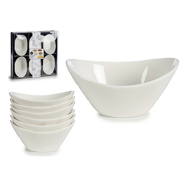 Set of bowls Porcelain (6 Pieces) (6,5 x 4 x 9,5 cm) Oval - set