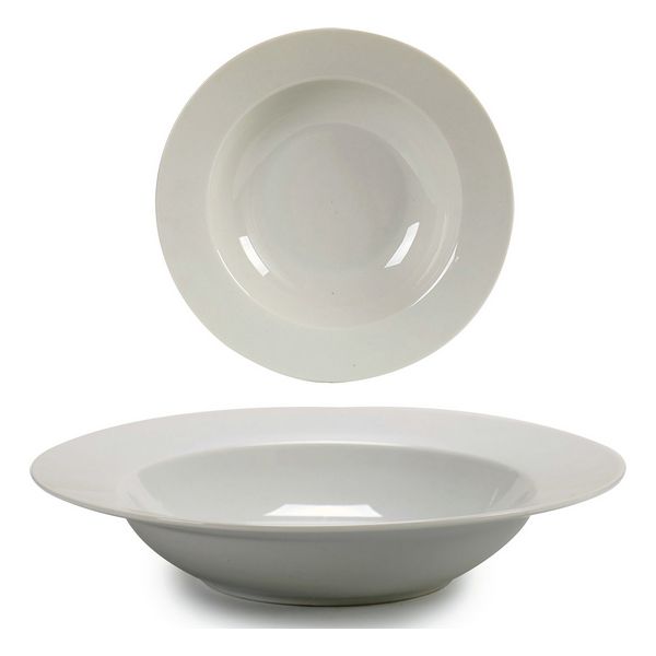 Deep Plate White Porcelain (23 x 4 x 23 cm) (Ø 23 cm) - deep