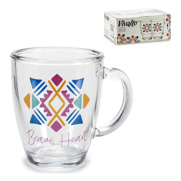 Cup Vivalto Brave Heart Transparent 320 ml (18 x 11 x 27 cm) - cup