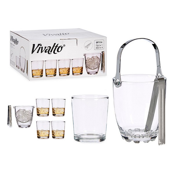 Set of glasses Transparent Metal Crystal (40 cl) (4 pcs) - set