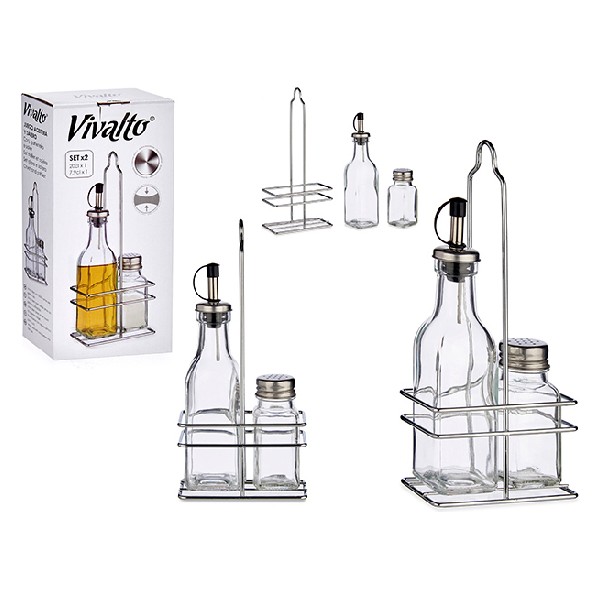 Cruet Glass Stainless steel (6,5 x 23 x 12 cm) - cruet