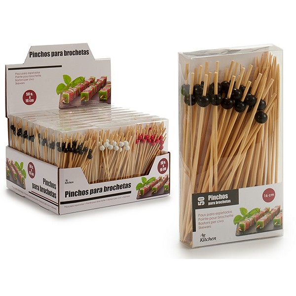 Appetizer Set Toothpicks Ball Bamboo (9,5 x 17,5 x 3 cm) (50 pcs) - appetizer