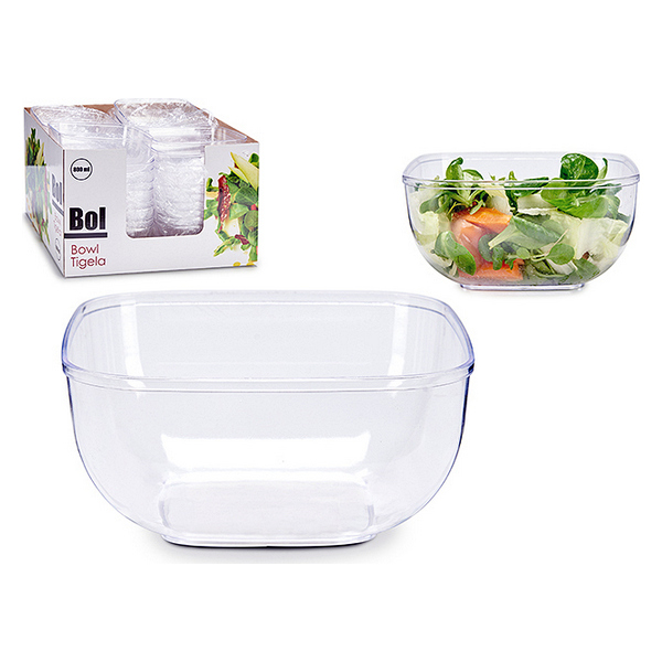 Mixing Bowl Squared Transparent (15,5 x 7 x 15,5 cm) - mixing