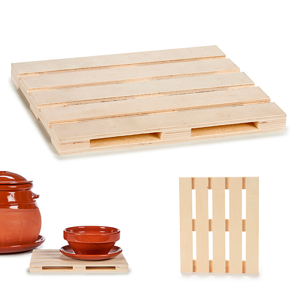 Table Mat Cream Wood (20 x 2 x 25 cm) - table