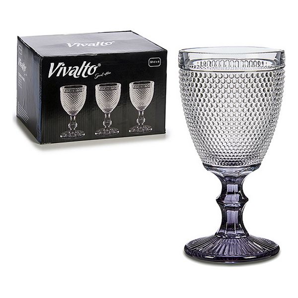 Wineglass Vivalto Anthracite Crystal 330 ml (9 x 17 x 9 cm) - wineglass