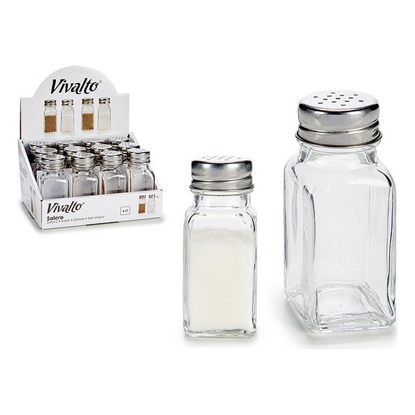 Salt Shaker with Lid Glass - salt