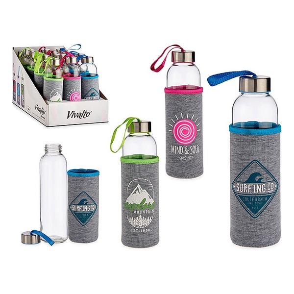 Glass Bottle with Neoprene Cover SPORT  500 ml - glass