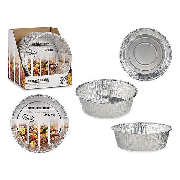 Set of trays Aluminium Circular (2 pcs) (Ø 20 x 7 cm) - set