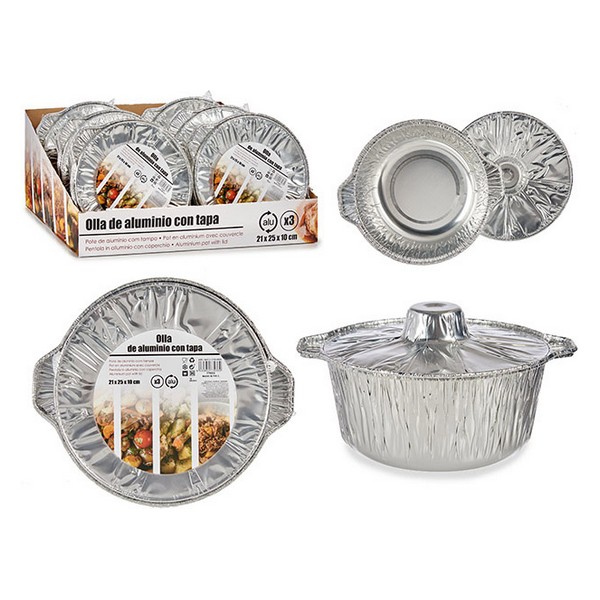 Pan Aluminium With lid Small (3 pcs) - pan