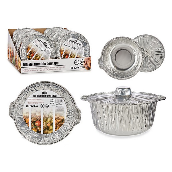 Casserole with Lid Aluminium Medium (2 pcs) - casserole