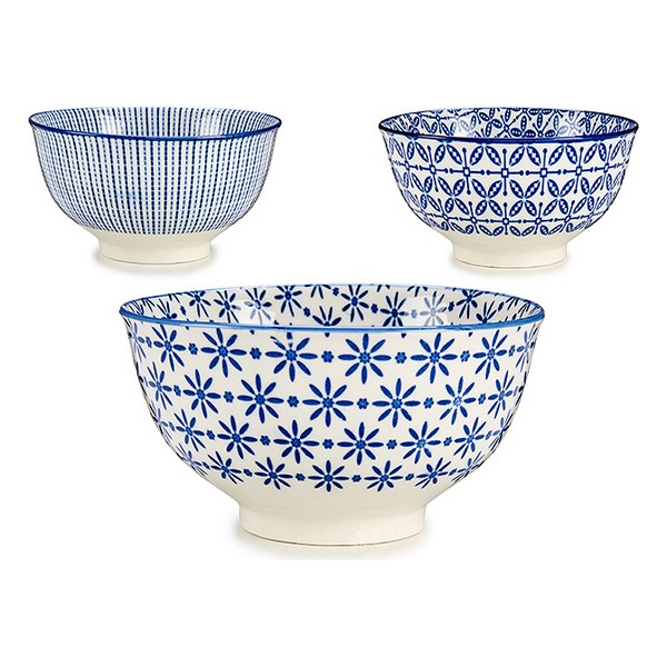 Bowl Porcelain 400 ml Blue / White (14 x 7 x 14 cm) - bowl