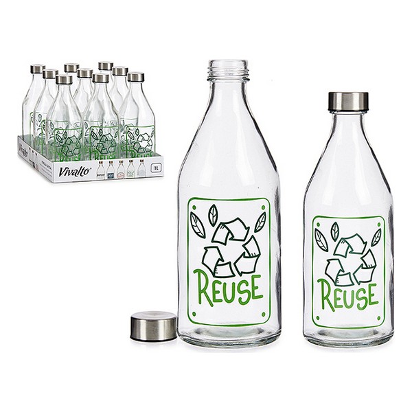 Bottle Reuse Glass Steel 1000 ml - bottle