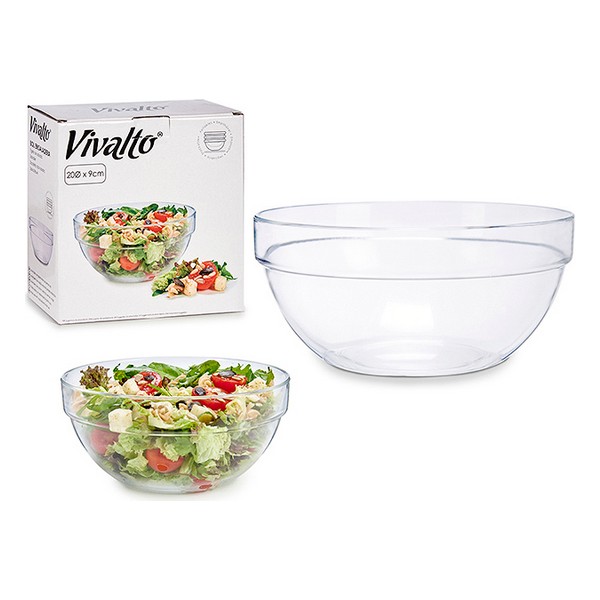 Bowl Vivalto Transparent Glass (20 cm) - bowl