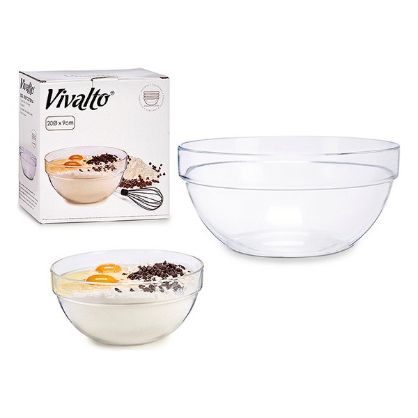 Bowl Vivalto Transparent Glass (20 cm) - bowl