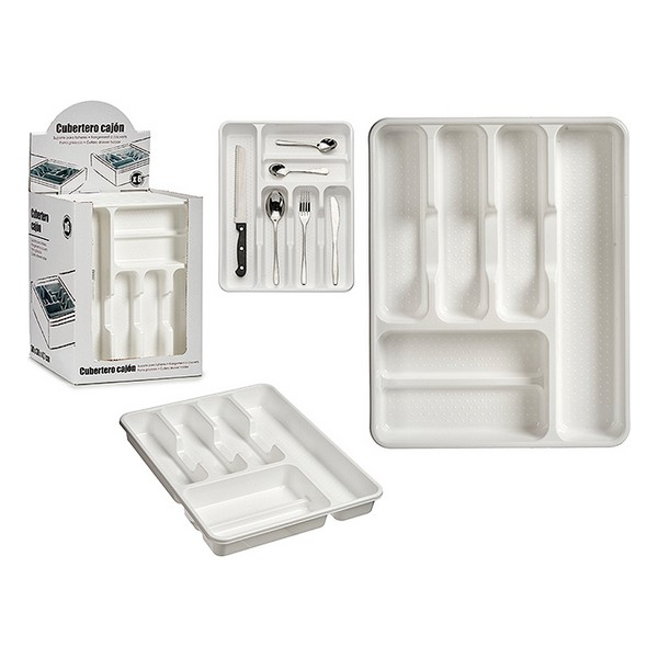 Cutlery Organiser Plastic White (30 x 4,5 x 38 cm) - cutlery