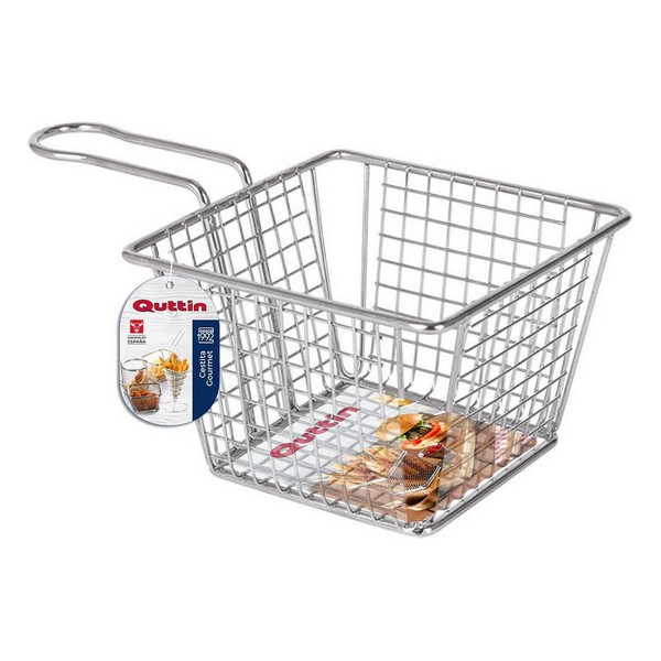Basket for Presenting Aperitifs Quttin Squared Stainless steel (12,5 x 12,5 x 8,5 cm) - basket
