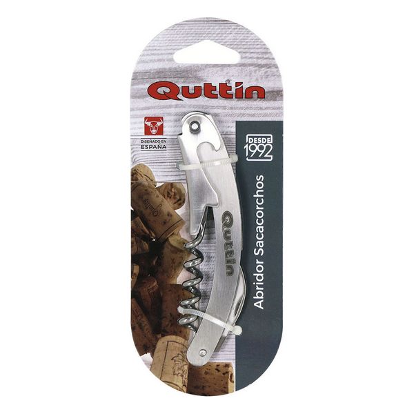 Corkscrew with foil cutter and bottle opener Quttin (11 x 2,2 cm) - corkscrew